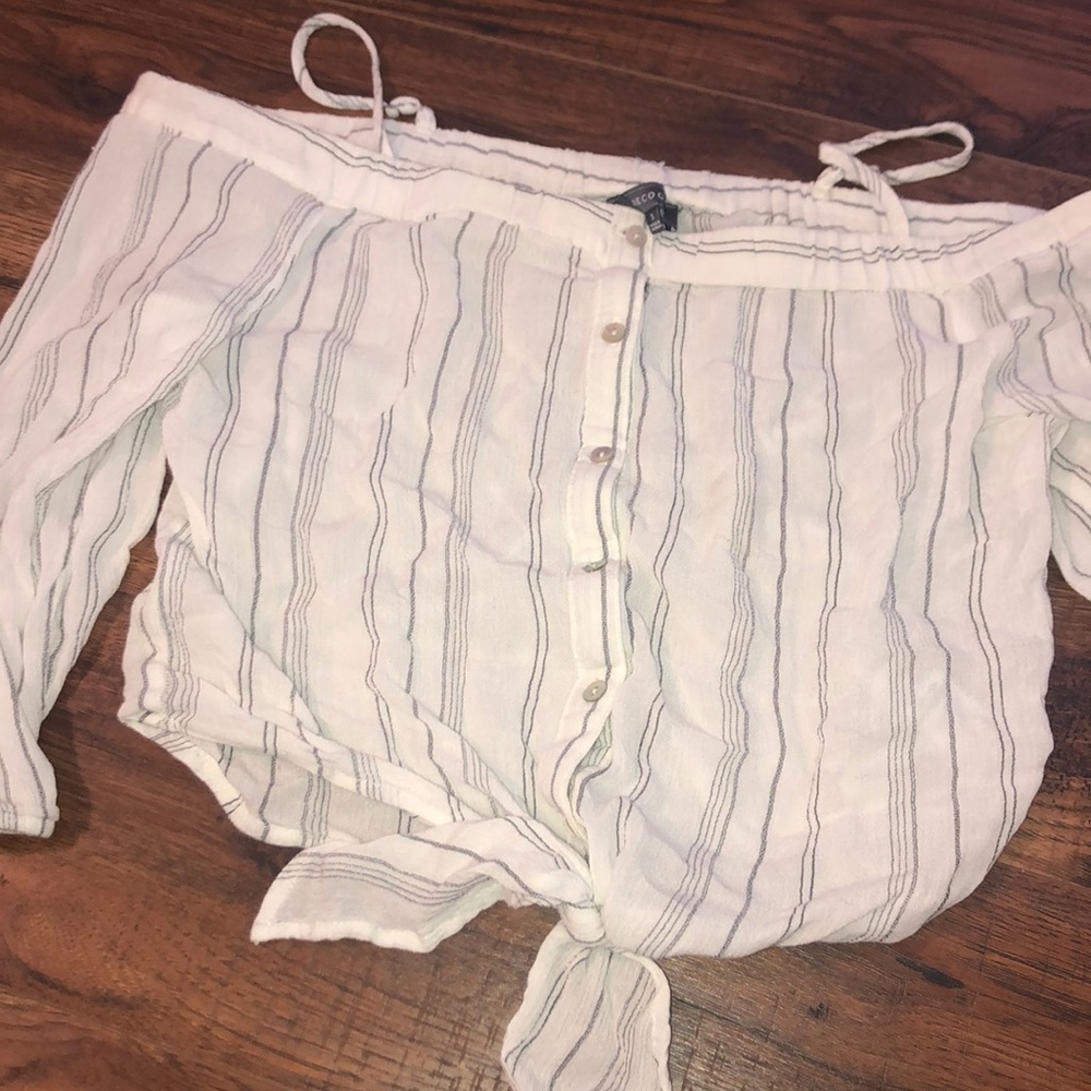 Off the shoulder striped top